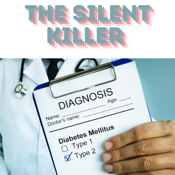 diabetes ,the silent killer is written in the picture